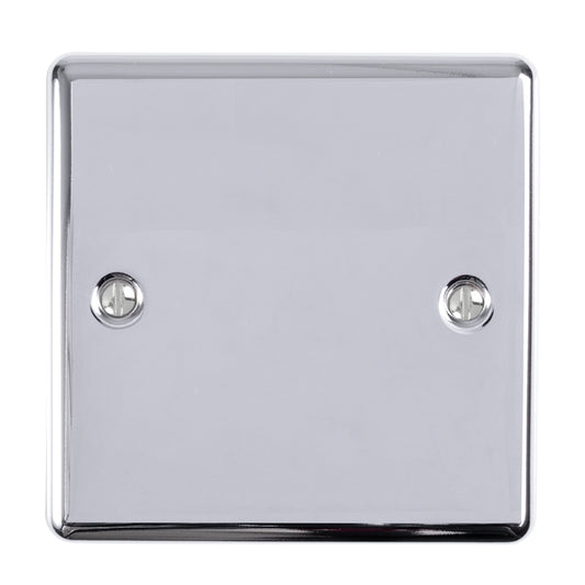 Enhance Decorative Single Blank Plate - Polished Chrome