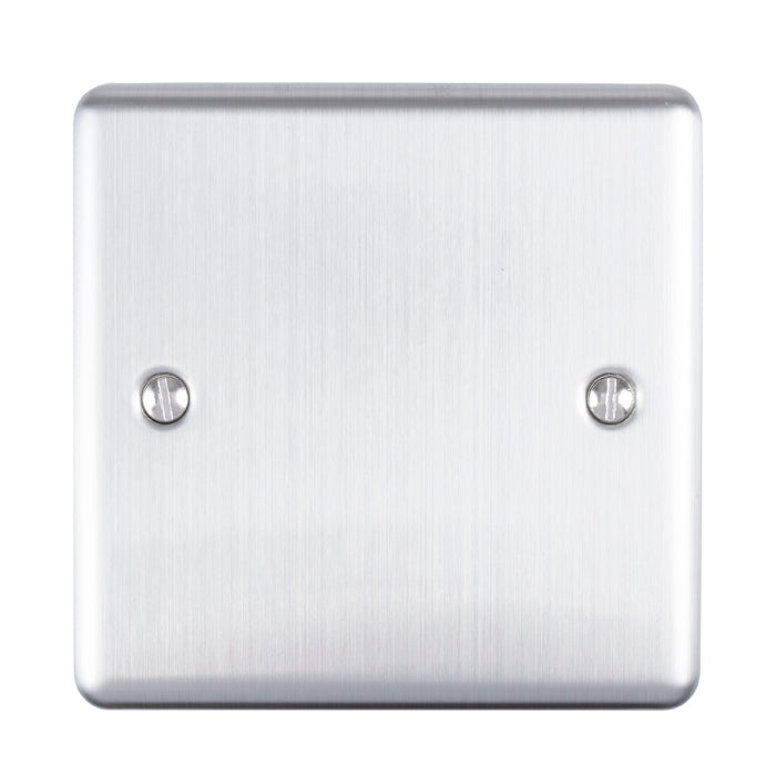 Enhance Decorative Single Blank Plate - Satin Stainless