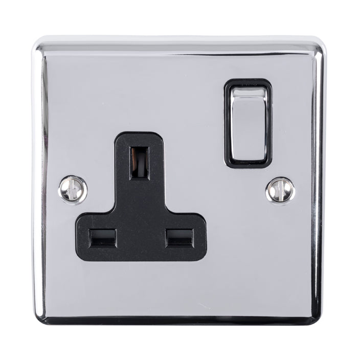 Enhance Decorative 1 Gang Socket - Polished Chrome