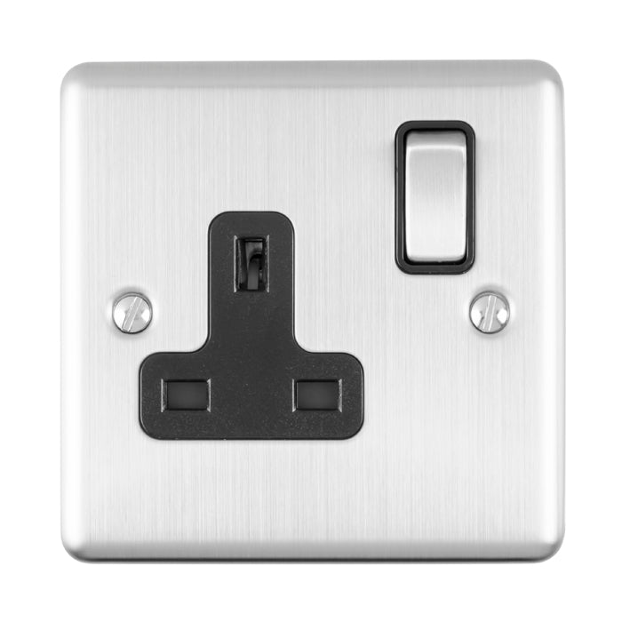 Enhance Decorative 1 Gang Socket - Satin Stainless