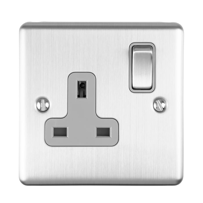 Enhance Decorative 1 Gang Socket - Satin Stainless