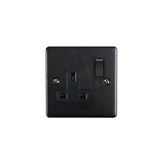 Enhance Decorative 1 Gang Socket - Matt Black