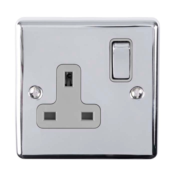 Enhance Decorative 1 Gang Socket - Polished Chrome