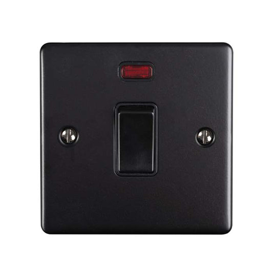 Enhance Decorative 20Amp Switch With Neon Indicator - Matt Black