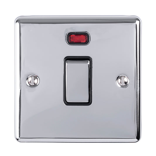 Enhance Decorative 20Amp Switch With Neon Indicator - Polished Chrome