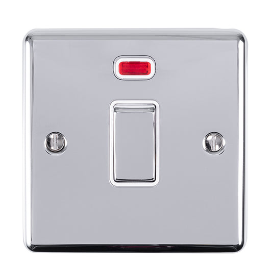 Enhance Decorative 20Amp Switch With Neon Indicator - Polished Chrome