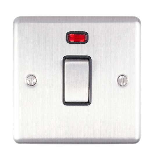 Enhance Decorative 20Amp Switch With Neon Indicator - Satin Stainless