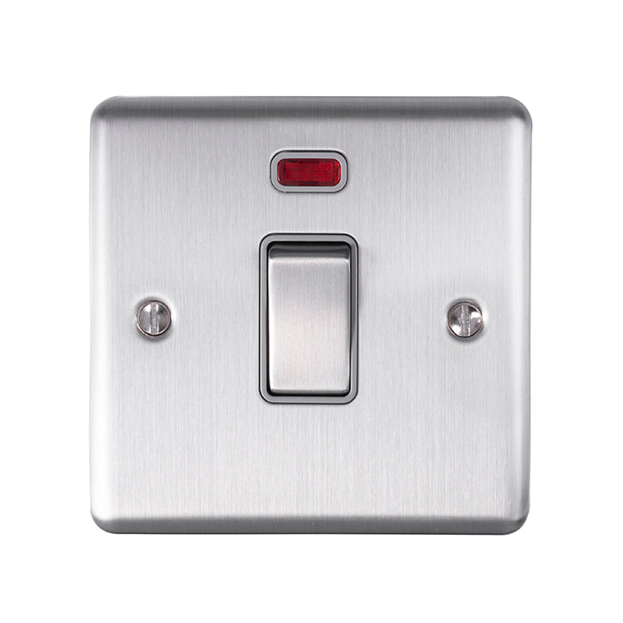 Enhance Decorative 20Amp Switch With Neon Indicator - Satin Stainless