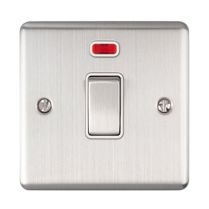 Enhance Decorative 20Amp Switch With Neon Indicator - Satin Stainless