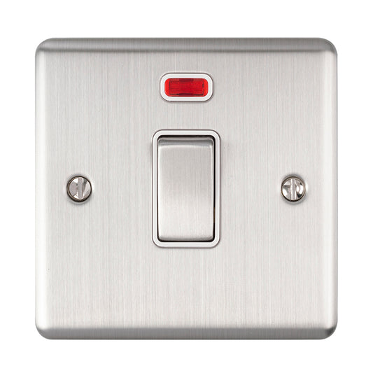 Enhance Decorative 20Amp Switch With Neon Indicator - Satin Stainless