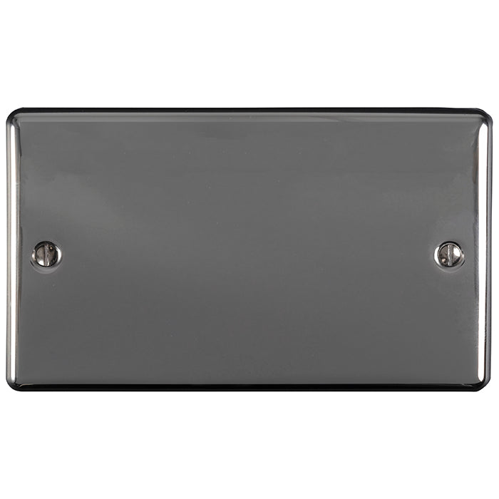 Enhance Decorative Double Blank Plate - Black Nickel