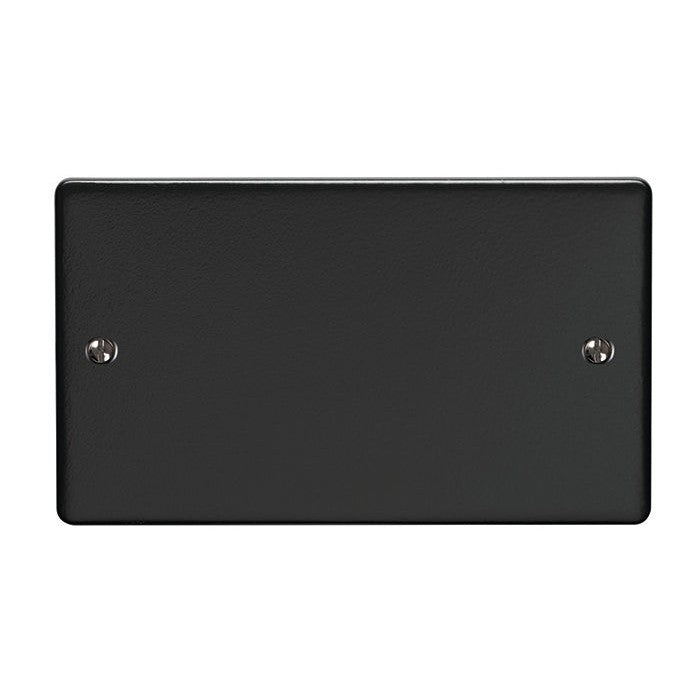 Enhance Decorative Double Blank Plate - Matt Black