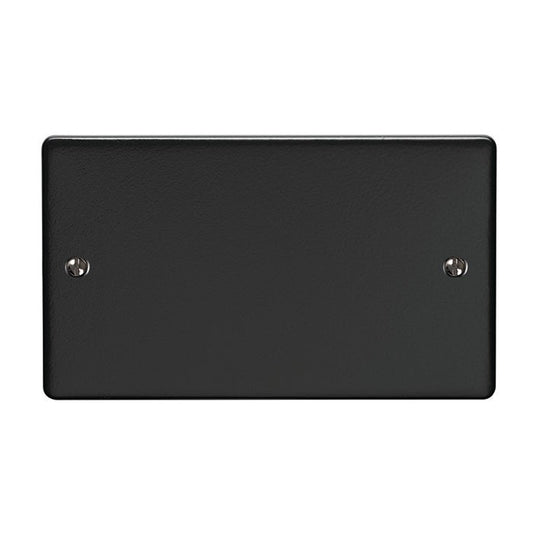 Enhance Decorative Double Blank Plate - Matt Black