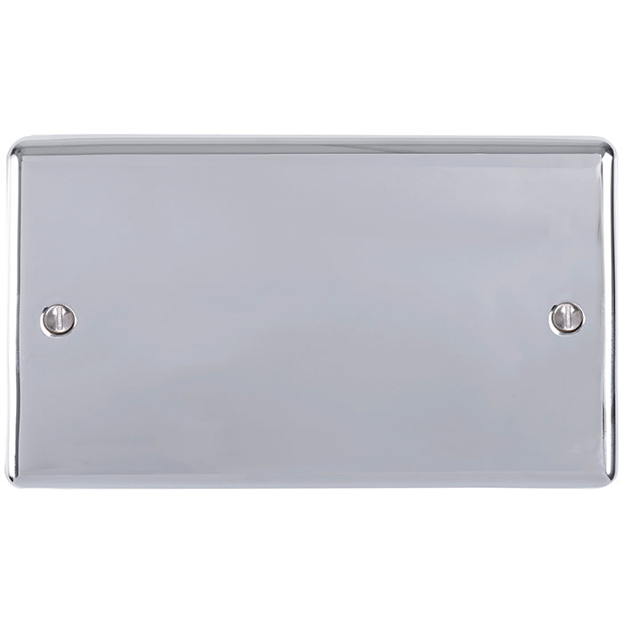 Enhance Decorative Double Blank Plate - Polished Chrome