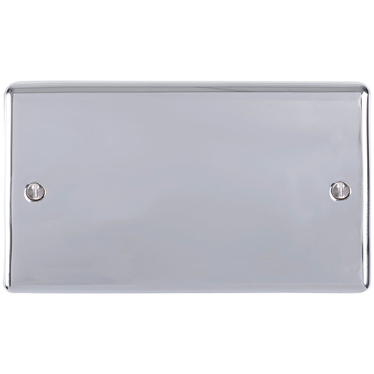 Enhance Decorative Double Blank Plate - Polished Chrome