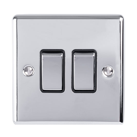 Enhance Decorative 2 Gang Switch - Polished Chrome