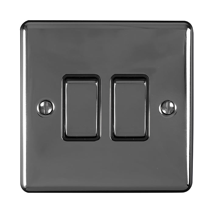 Enhance Decorative 2 Gang Switch - Black Nickel