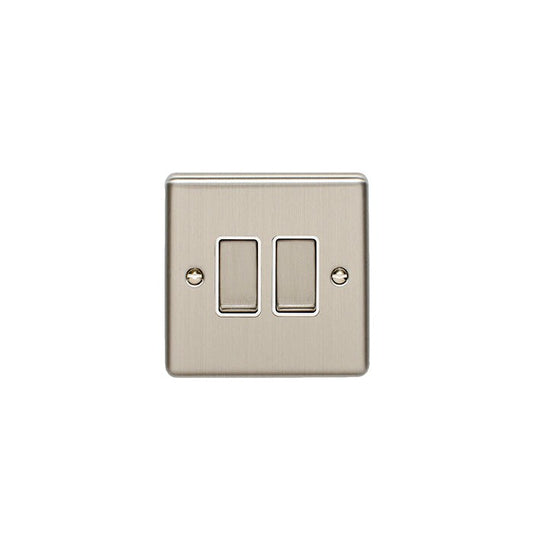 Enhance Decorative 2 Gang Switch - Satin Stainless