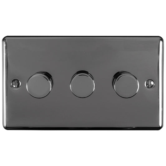 Enhance Decorative 3 Gang Dimmer - Black Nickel