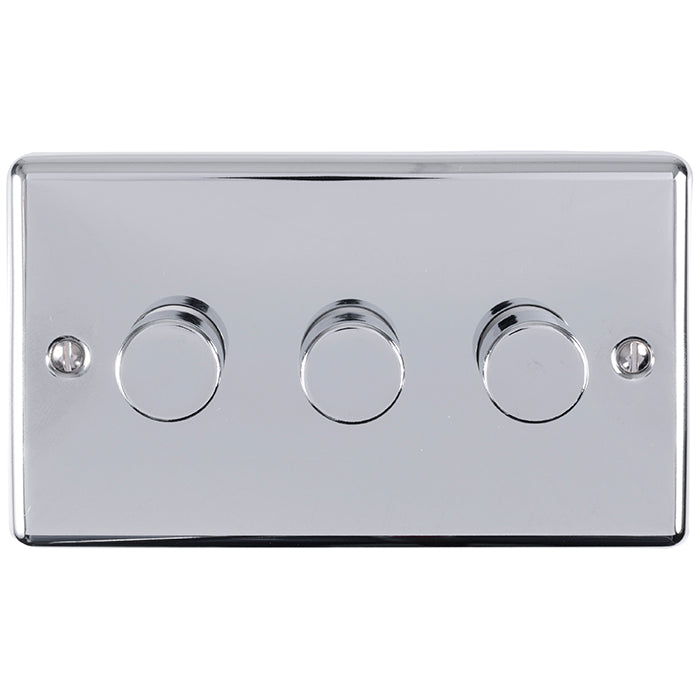 Enhance Decorative 3 Gang Dimmer - Polished Chrome