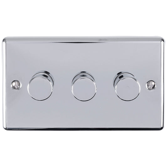 Enhance Decorative 3 Gang Dimmer - Polished Chrome