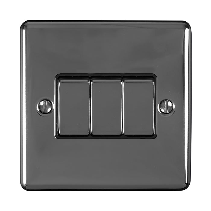 Enhance Decorative 3 Gang Switch - Black Nickel