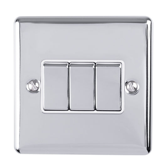 Enhance Decorative 3 Gang Switch - Polished Chrome