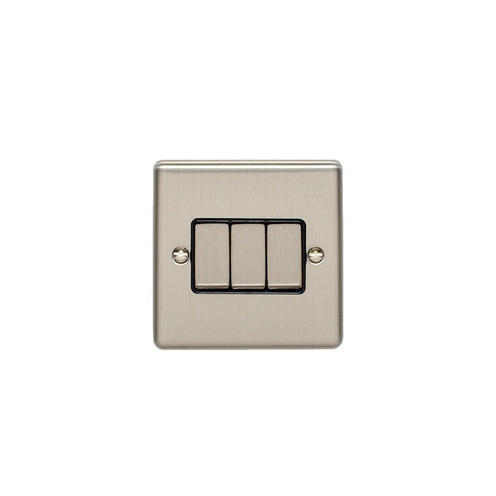 Enhance Decorative 3 Gang Switch - Satin Stainless