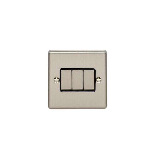 Enhance Decorative 3 Gang Switch - Satin Stainless