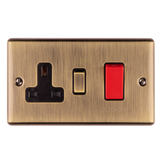 Enhance Decorative 45Amp Switch With A Socket - Antique