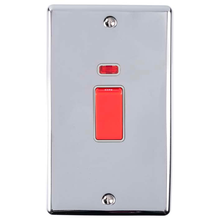 Enhance Decorative 45Amp Switch With Neon Indicator - Polished Chrome