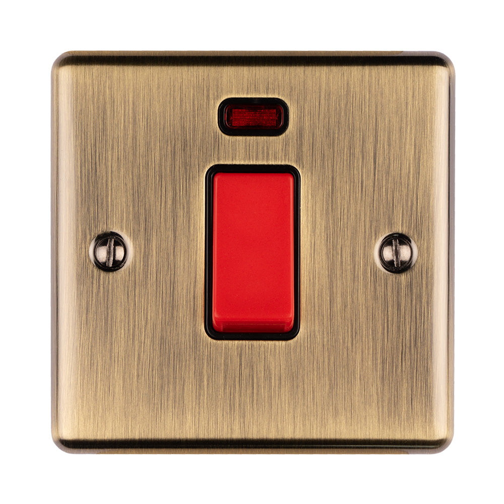 Enhance Decorative 45Amp Switch With Neon Indicator - Antique