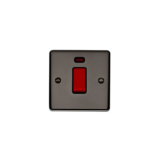 Enhance Decorative 45Amp Switch With Neon Indicator - Black Nickel