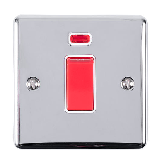 Enhance Decorative 45Amp Switch With Neon Indicator - Polished Chrome