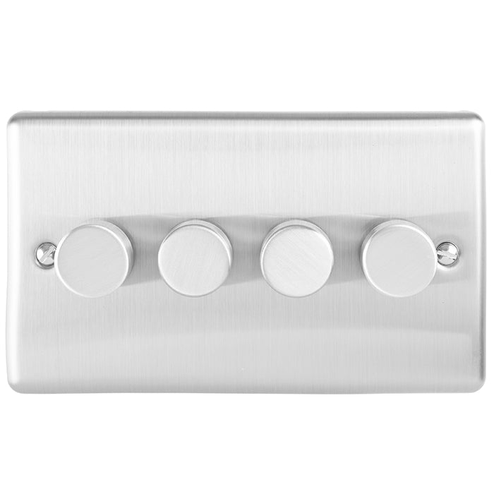 Enhance Decorative 4 Gang Dimmer - Satin Stainless