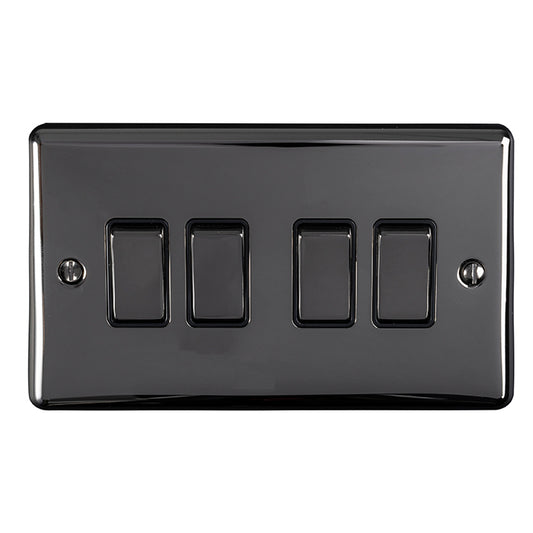 Enhance Decorative 4 Gang Switch - Black Nickel