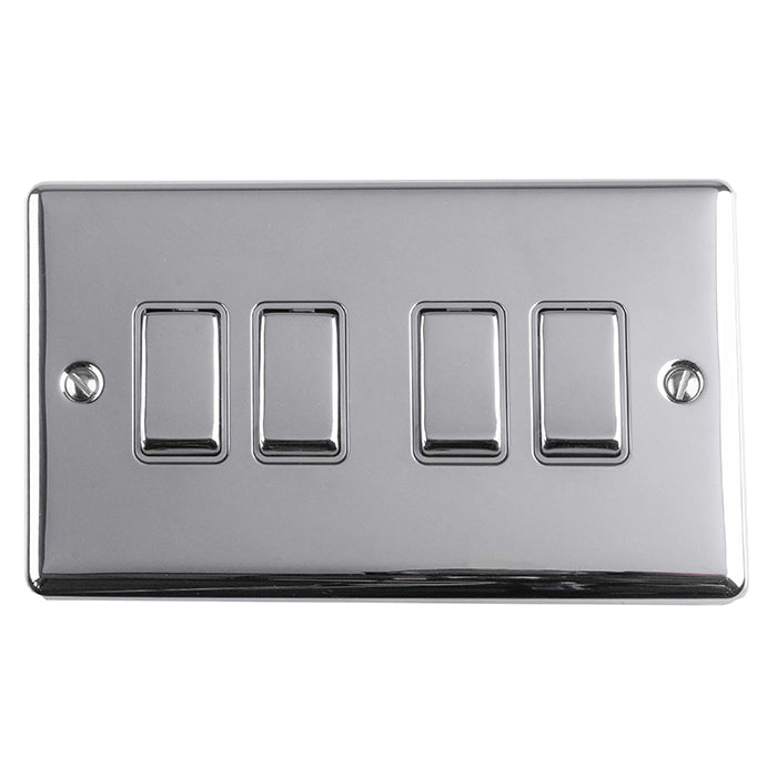 Enhance Decorative 4 Gang Switch - Polished Chrome