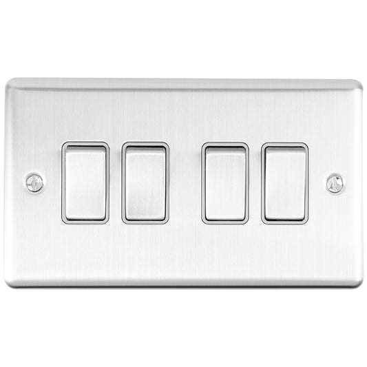 Enhance Decorative 4 Gang Switch - Satin Stainless