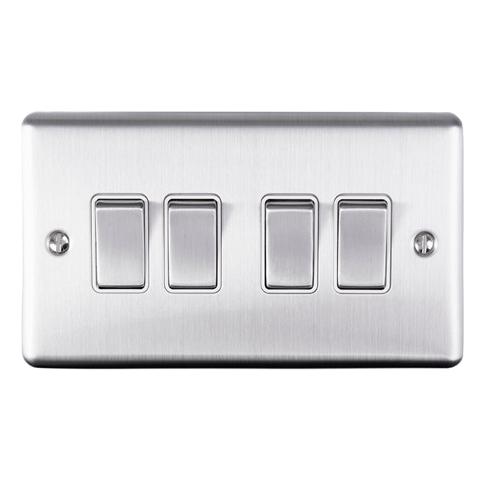 Enhance Decorative 4 Gang Switch - Satin Stainless