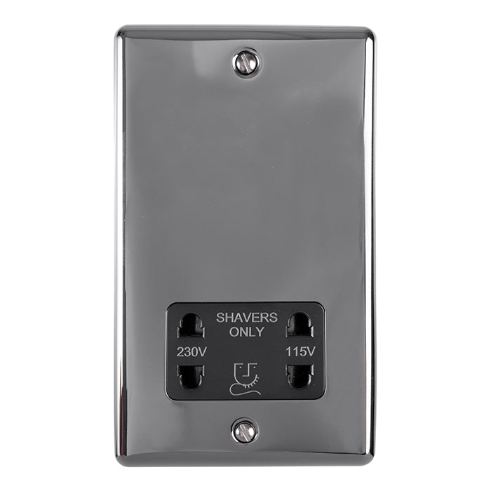 Enhance Decorative Shaver Socket - Black Nickel