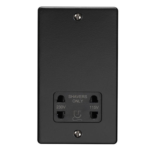 Enhance Decorative Shaver Socket - Matt Black