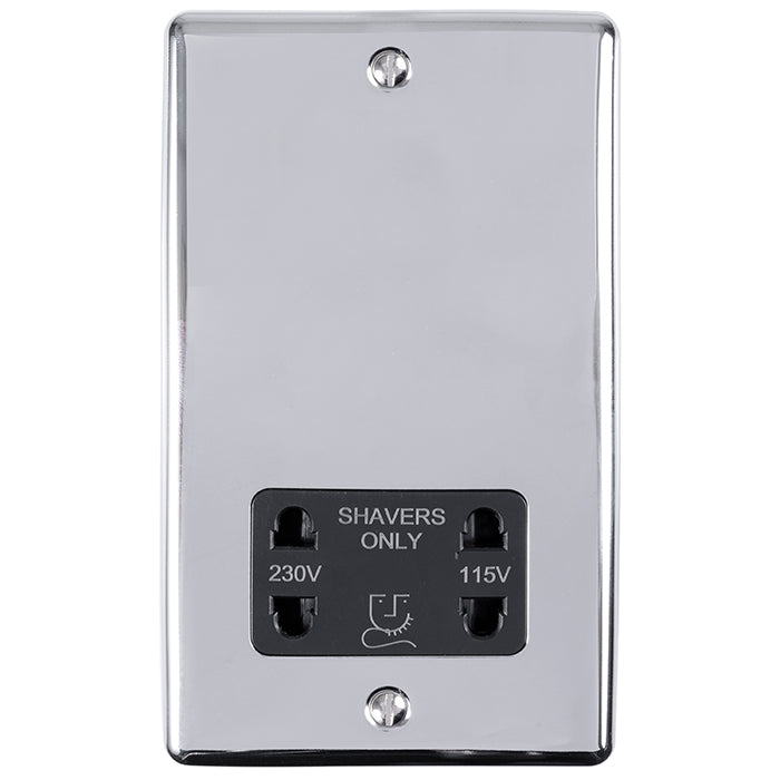 Enhance Decorative Shaver Socket - Polished Chrome