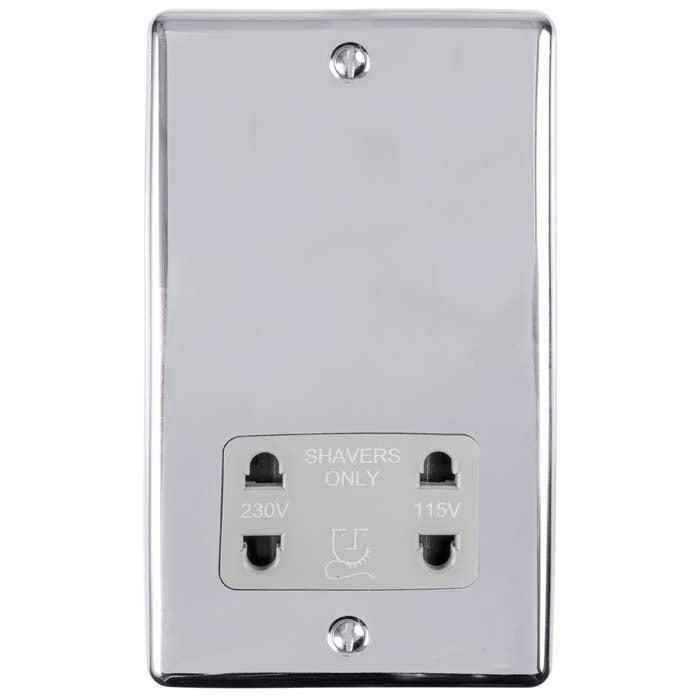 Enhance Decorative Shaver Socket - Polished Chrome