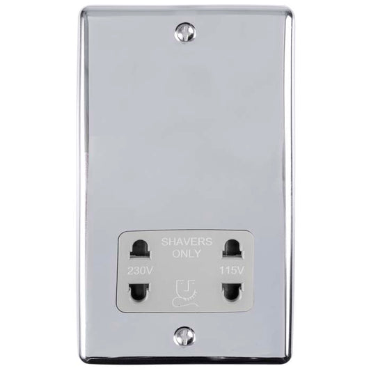 Enhance Decorative Shaver Socket - Polished Chrome