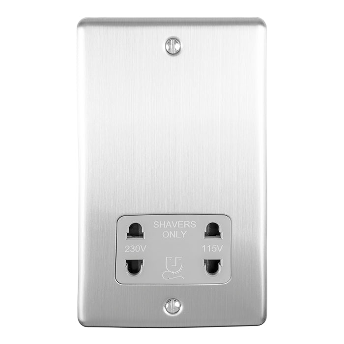 Enhance Decorative Shaver Socket - Satin Stainless