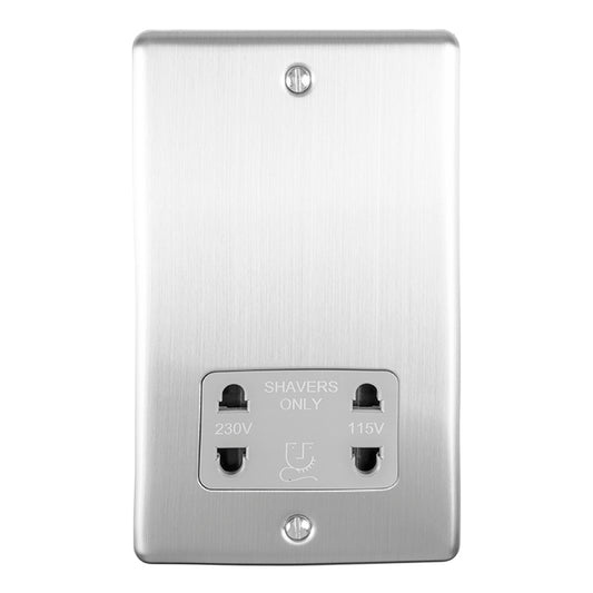 Enhance Decorative Shaver Socket - Satin Stainless