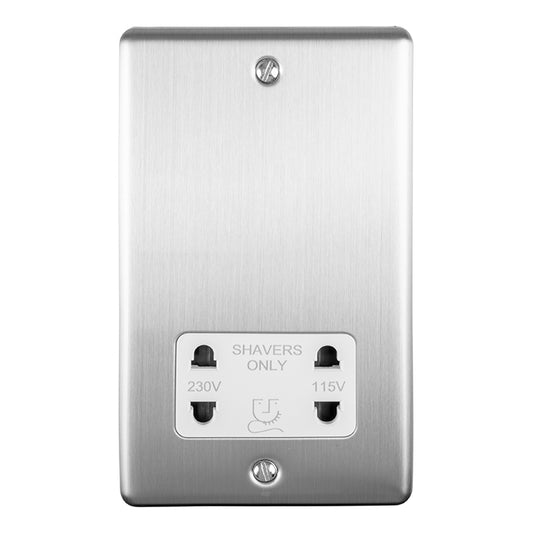 Enhance Decorative Shaver Socket - Satin Stainless