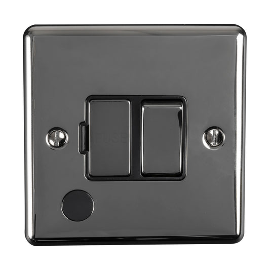 Enhance Decorative Switched Fuse Spur With Flex Outlet - Black Nickel