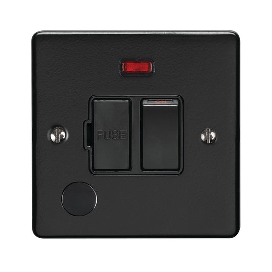 Enhance Decorative Switched Fuse Spur With Flex Outlet - Matt Black