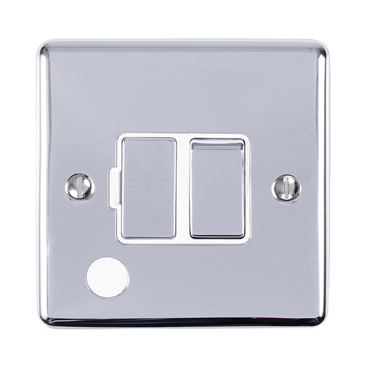 Enhance Decorative Switched Fuse Spur With Flex Outlet - Polished Chrome